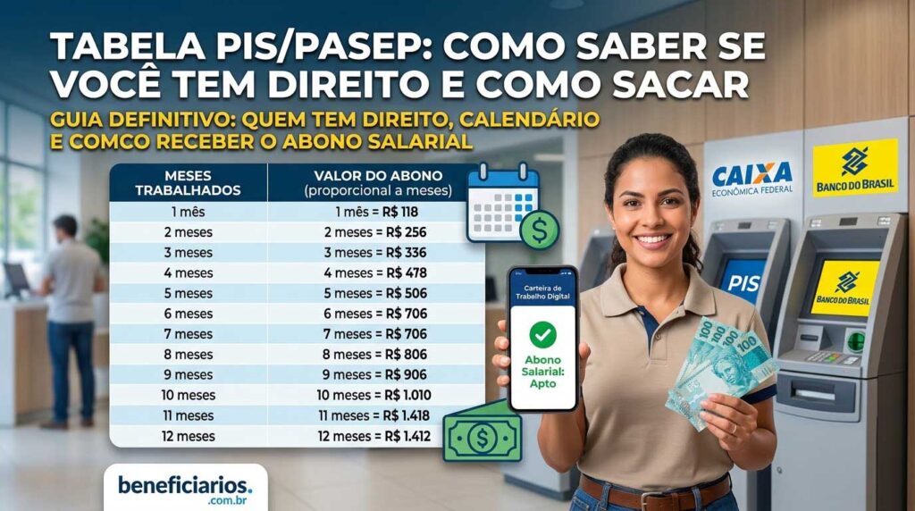 Tabela do PIS/Pasep: Como Saber Se Você Tem Direito e Como Sacar o Abono Salarial