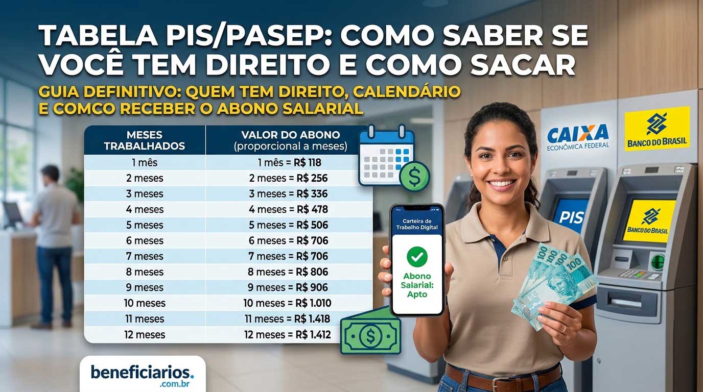 Tabela do PIS/Pasep: Como Saber Se Você Tem Direito e Como Sacar o Abono Salarial!