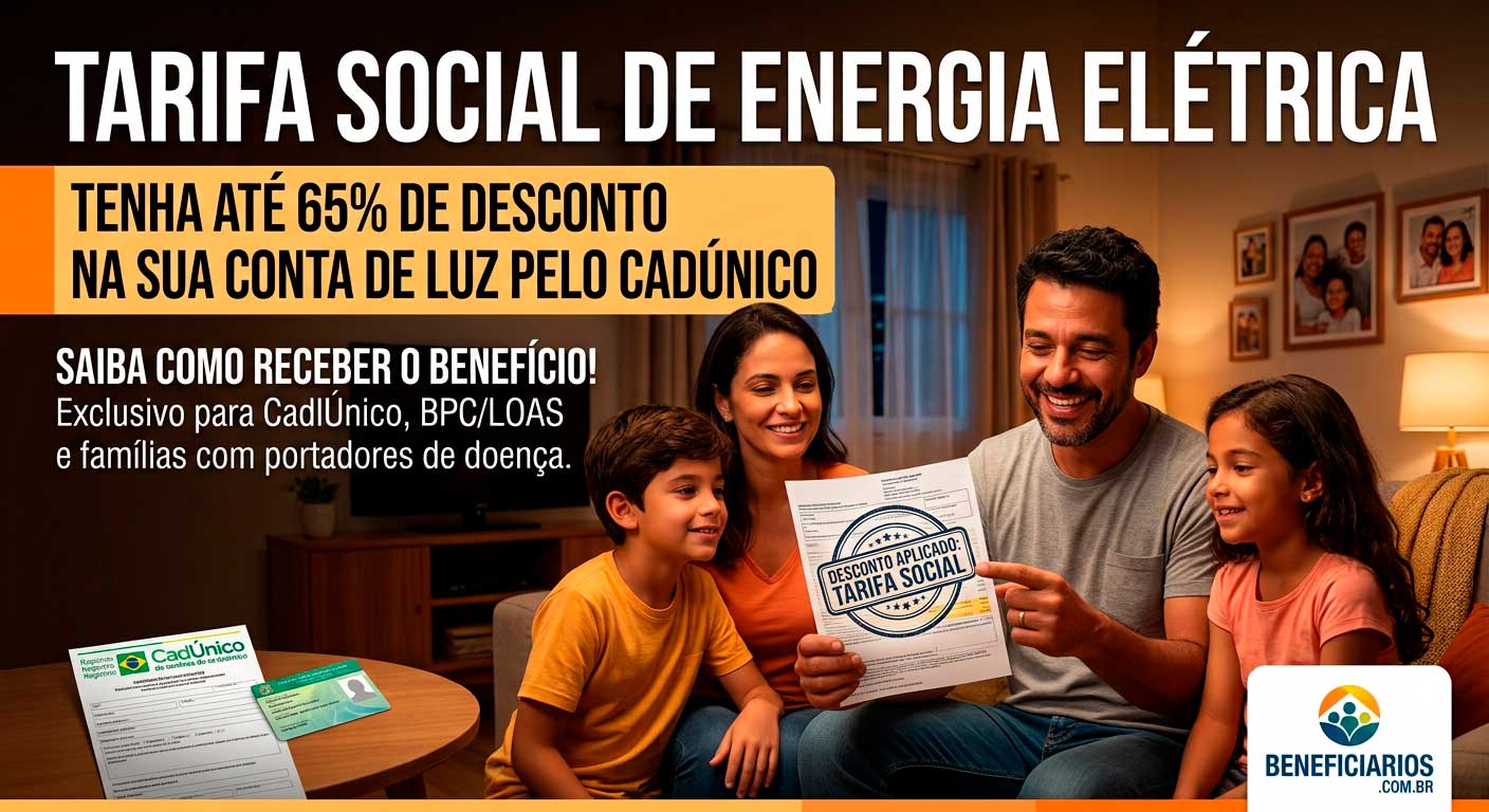 Tarifa Social de Energia Elétrica: Como Ter Até 65% de Desconto na Conta de Luz pelo CadÚnico.