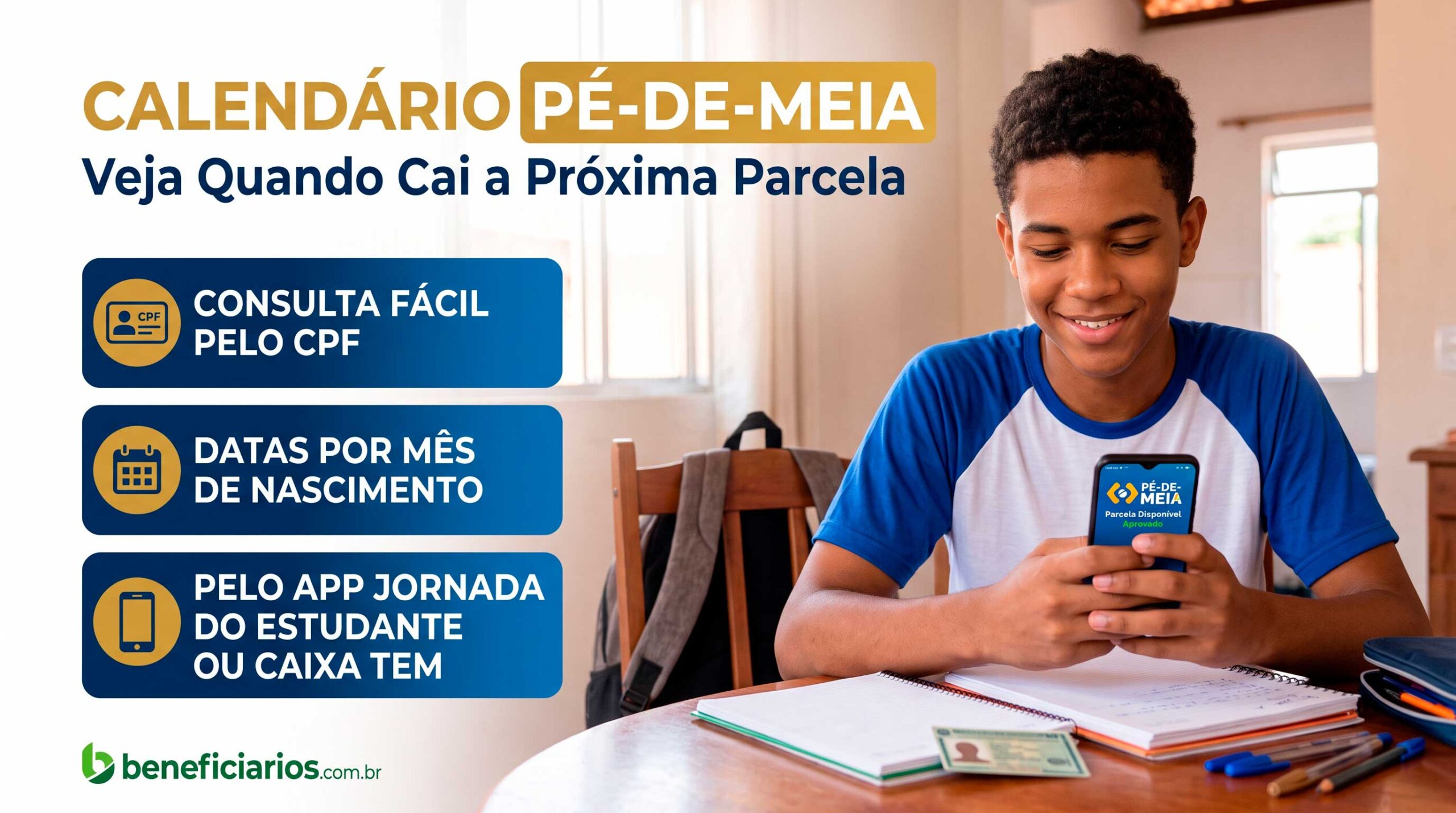 Calendário Pé-de-Meia: Veja Quando Cai a Próxima Parcela e Como Consultar pelo CPF.